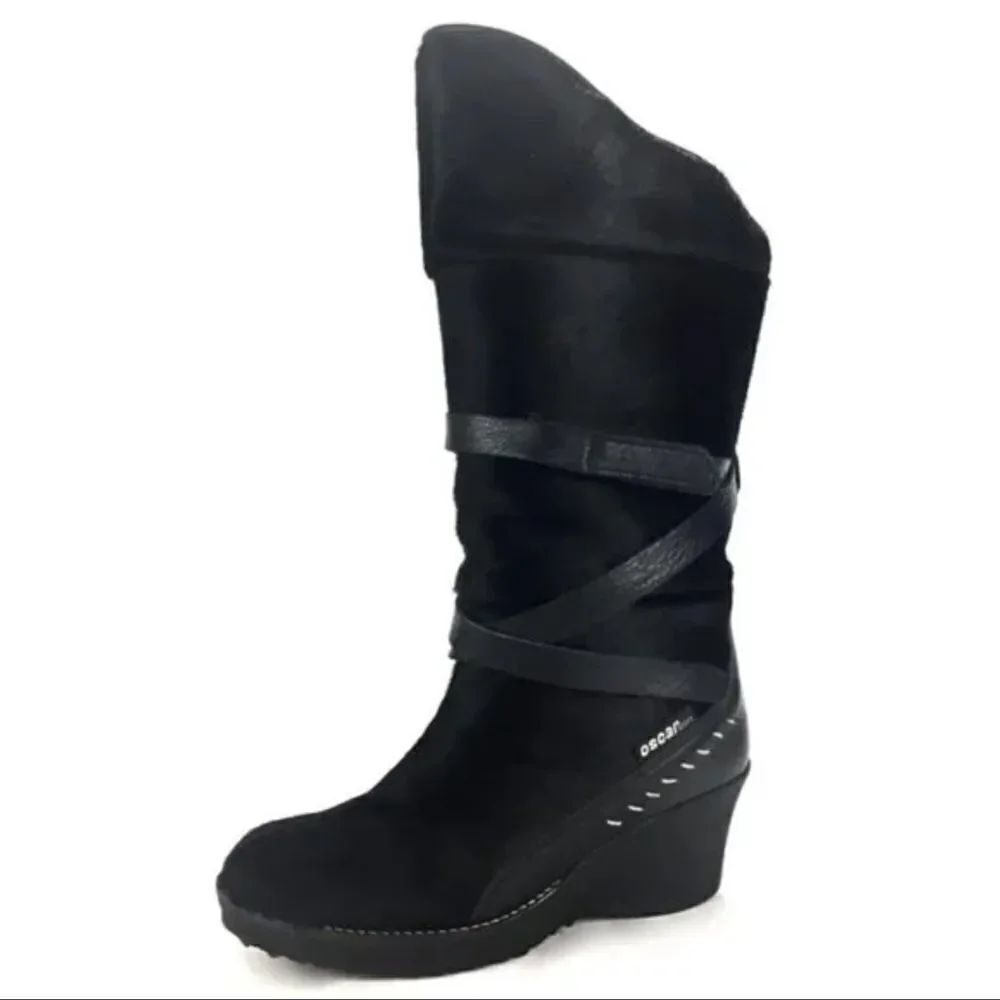 Oscar Sport Pony Fur Apres Ski Wedge Boots